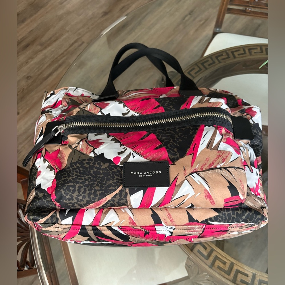 🖤🩷MARC JACOBS PALM PRINT NYLON BIKER BABY DIAPER BAG & CHANGING PAD!🖤🩷SALE SALE - Picture 4 of 11